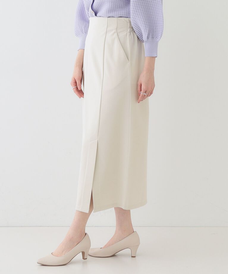 SHOO･LA･RUE「【洗える】洗濯後しわになりにくい カットジョーゼット ナロースカート」|スカート|