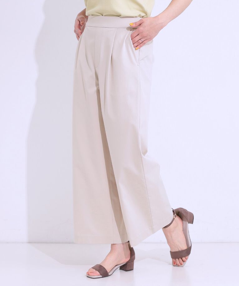 SHOO･LA･RUE「【S-LL/ひんやり】ゴールドパーツがアクセント ストレッチワイドパンツ」|その他|