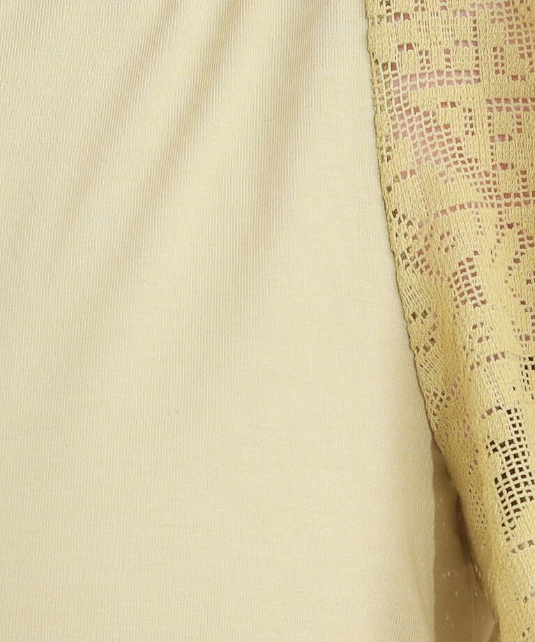 SHOO･LA･RUE「【S-LL】大人の上品コーデに お袖レース切り替えトップス」|Tシャツ・カットソー|
