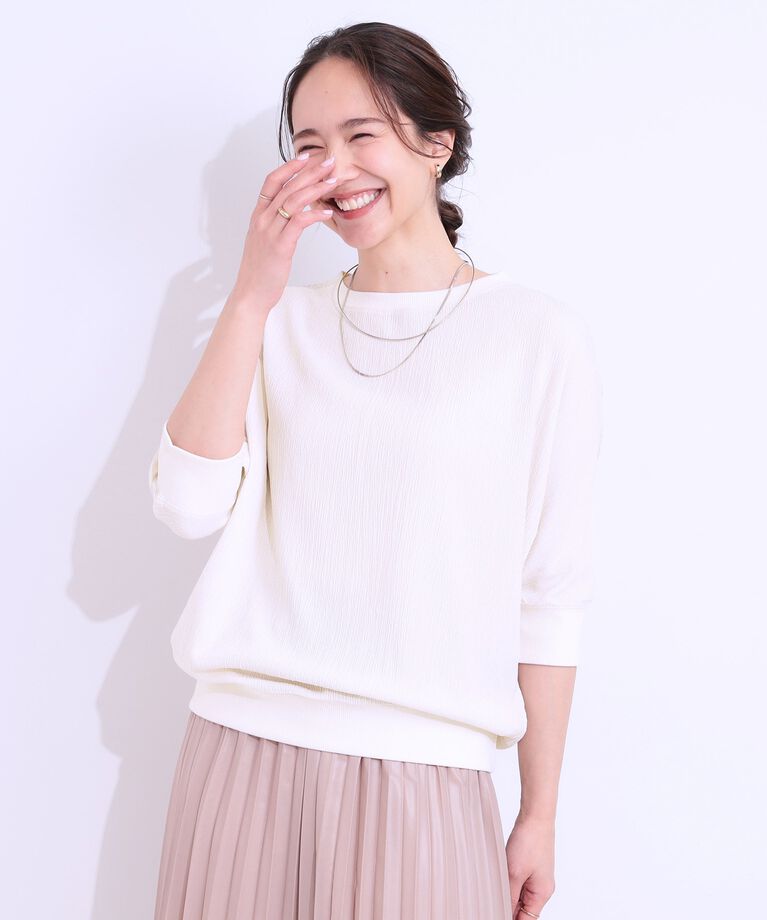 SHOO･LA･RUE「【S-LL】ゆるシルエットが心地よい リブドルマントップス」|Tシャツ・カットソー|