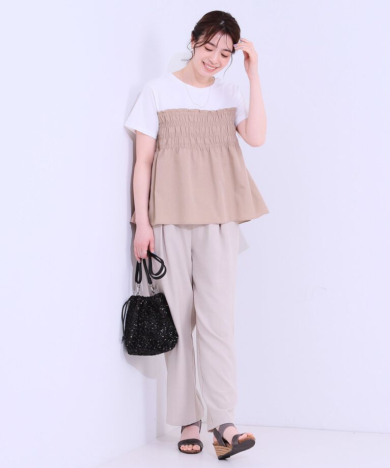 SHOO･LA･RUE「【洗える/S-LL】大人に似合う ビスチェ風ドッキングトップス」|Tシャツ・カットソー|
