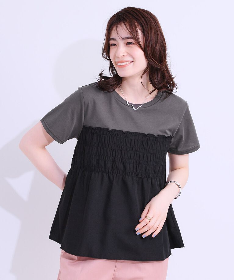 SHOO･LA･RUE「【洗える/S-LL】大人に似合う ビスチェ風ドッキングトップス」|Tシャツ・カットソー|