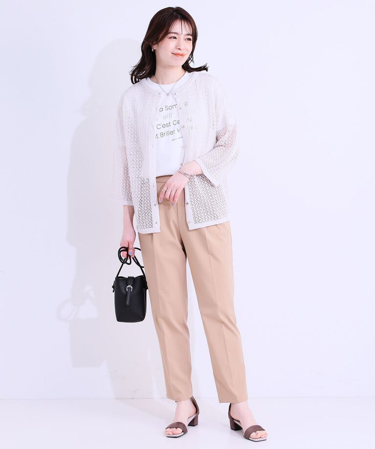 SHOO･LA･RUE「【S-LL/2WAY】ラメが華やか 透かしニットカーディガン」|カーディガン|