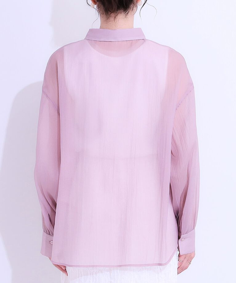 SHOO･LA･RUE「大人の上品なシアー感 オーガンジー シアーシャツ」|シャツ・ブラウス|