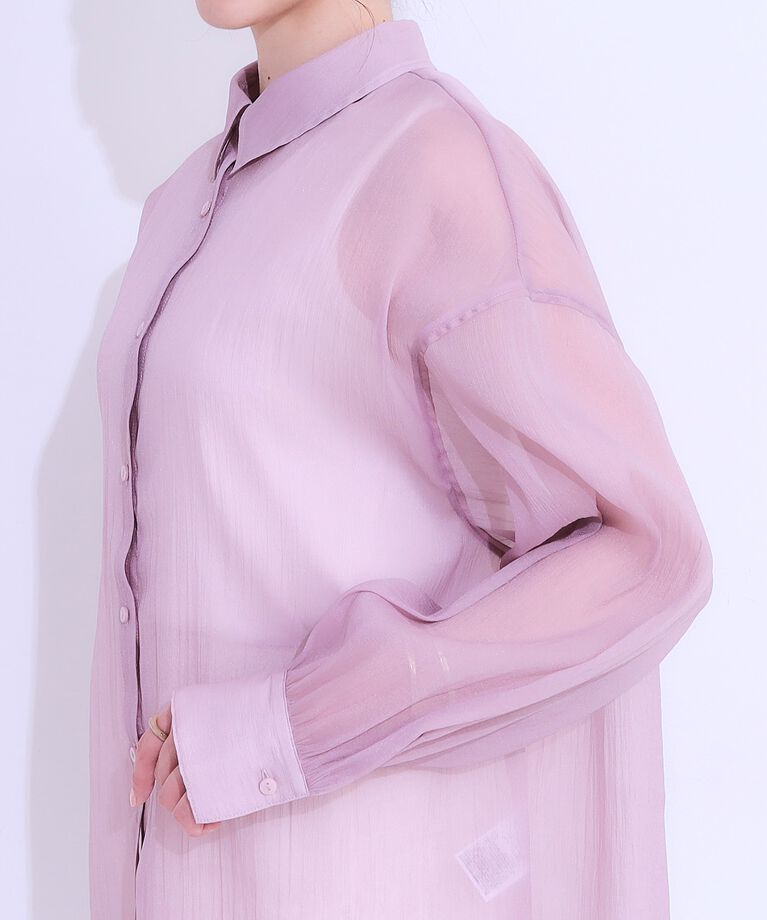 SHOO･LA･RUE「大人の上品なシアー感 オーガンジー シアーシャツ」|シャツ・ブラウス|