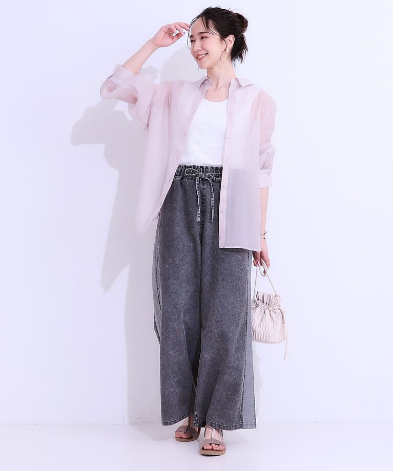 SHOO･LA･RUE「大人の上品なシアー感 オーガンジー シアーシャツ」|シャツ・ブラウス|