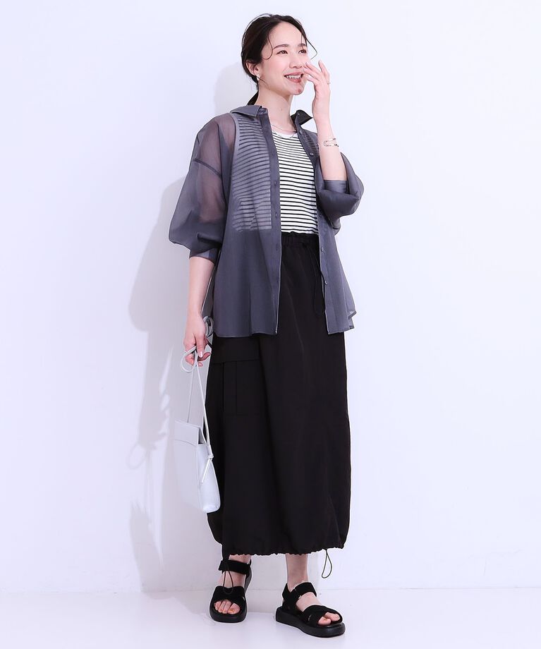 SHOO･LA･RUE「大人の上品なシアー感 オーガンジー シアーシャツ」|シャツ・ブラウス|