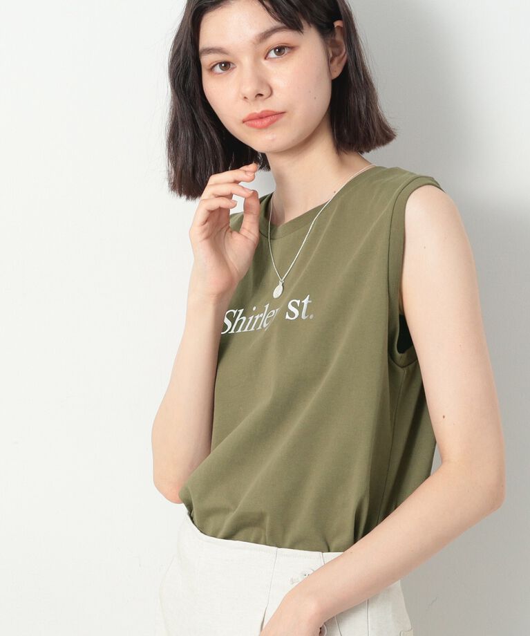 Dessin「箔ロゴプリントスリーブレスTシャツ（XS～L）」|Tシャツ・カットソー|