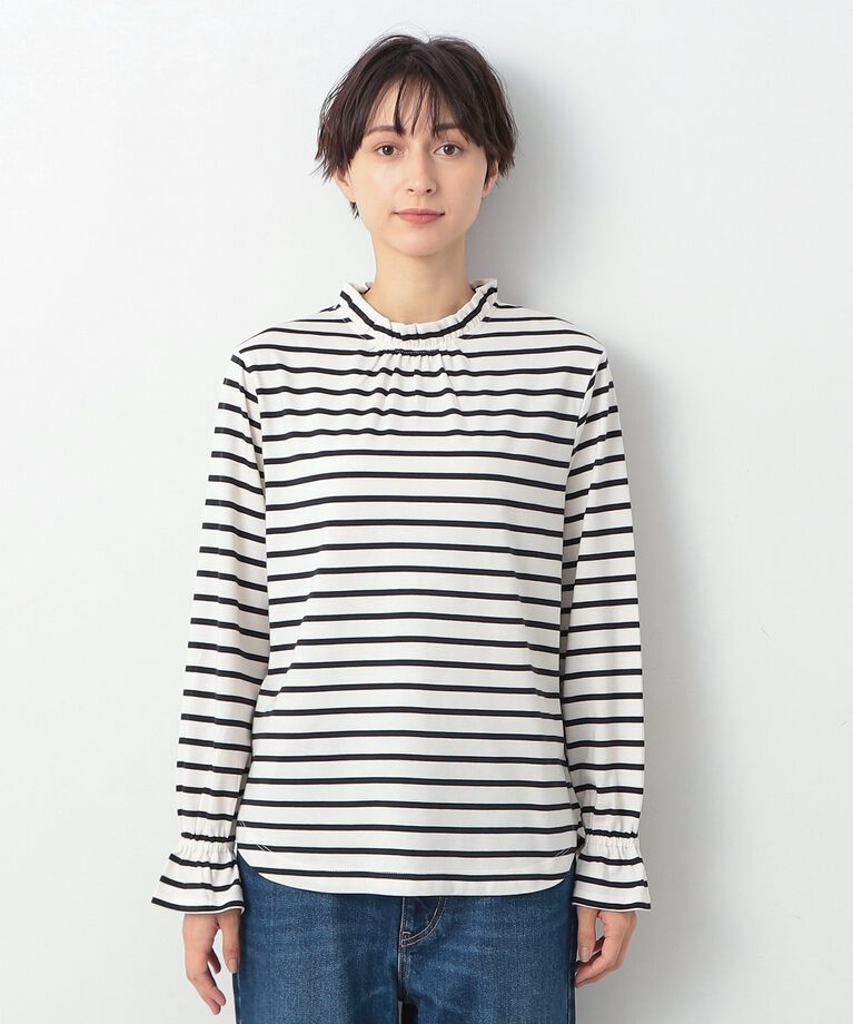 Dessin「【洗える】ネックフリルロングスリーブTシャツ（XS～L）」|Tシャツ・カットソー|