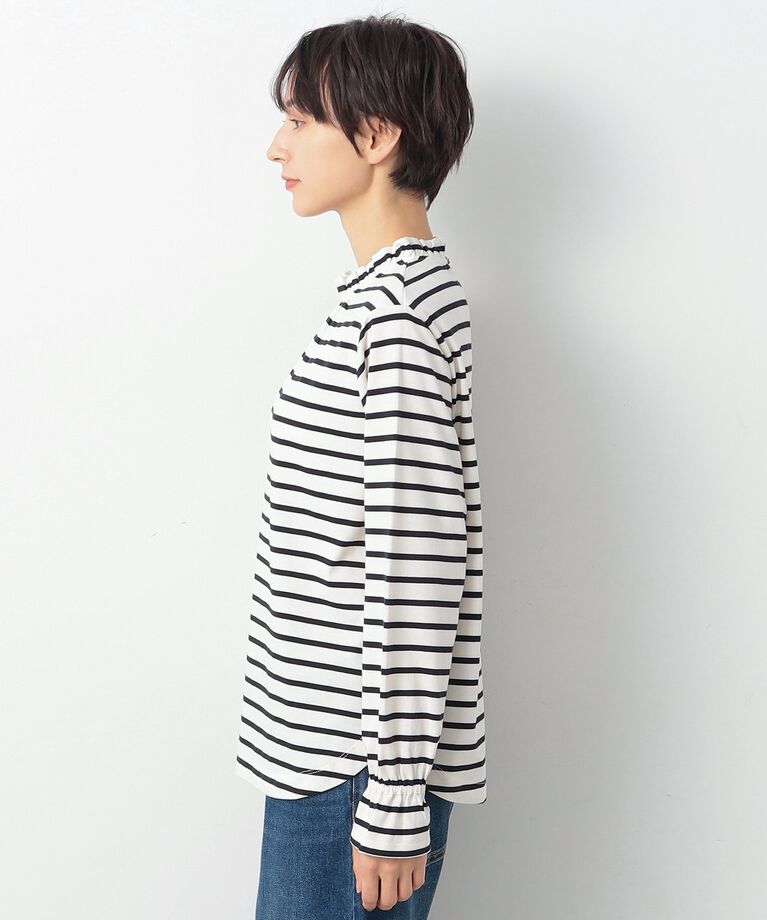 Dessin「【洗える】ネックフリルロングスリーブTシャツ（XS～L）」|Tシャツ・カットソー|