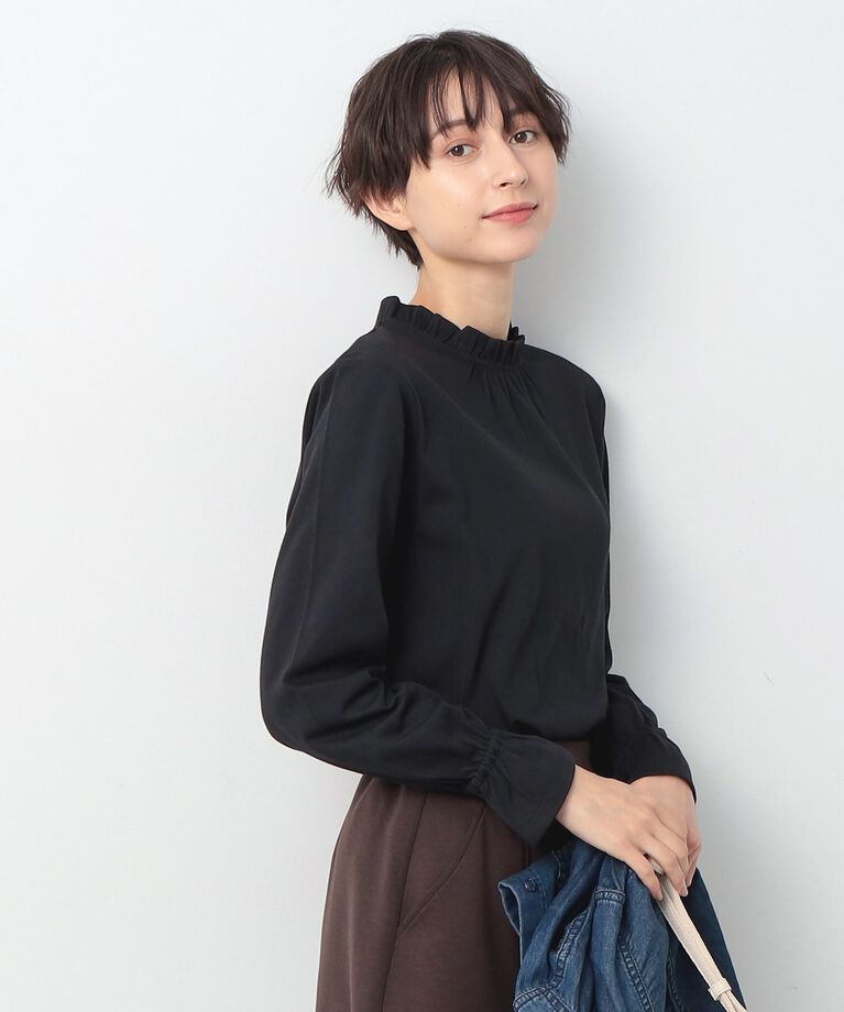 Dessin「【洗える】ネックフリルロングスリーブTシャツ（XS～L）」|Tシャツ・カットソー|