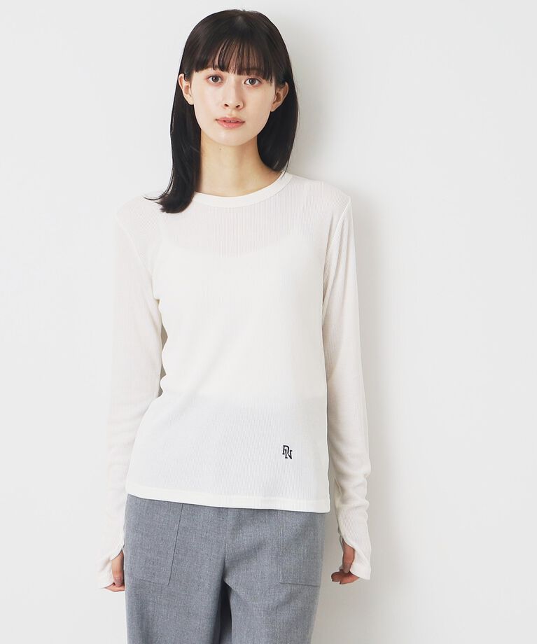 Dessin「【洗える】リブクルーネックロングスリーブ」|Tシャツ・カットソー|