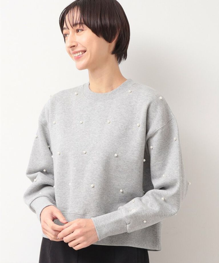 Dessin「【洗える】パール調付きスウェット（S～L）」|Tシャツ・カットソー|