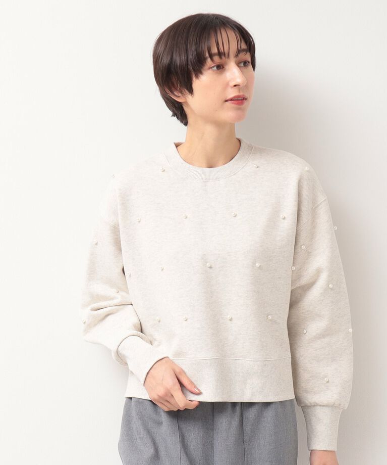 Dessin「【洗える】パール調付きスウェット（S～L）」|Tシャツ・カットソー|