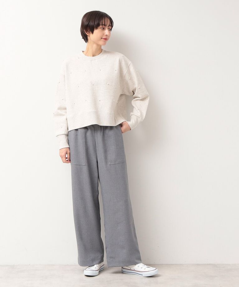 Dessin「【洗える】パール調付きスウェット（S～L）」|Tシャツ・カットソー|