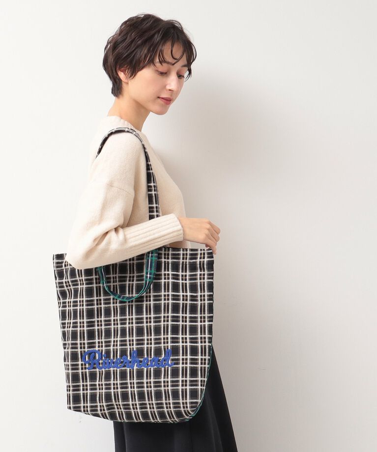 Dessin「【軽量・2WAY・A4サイズ可】刺繍チェックトート」|トートバッグ|