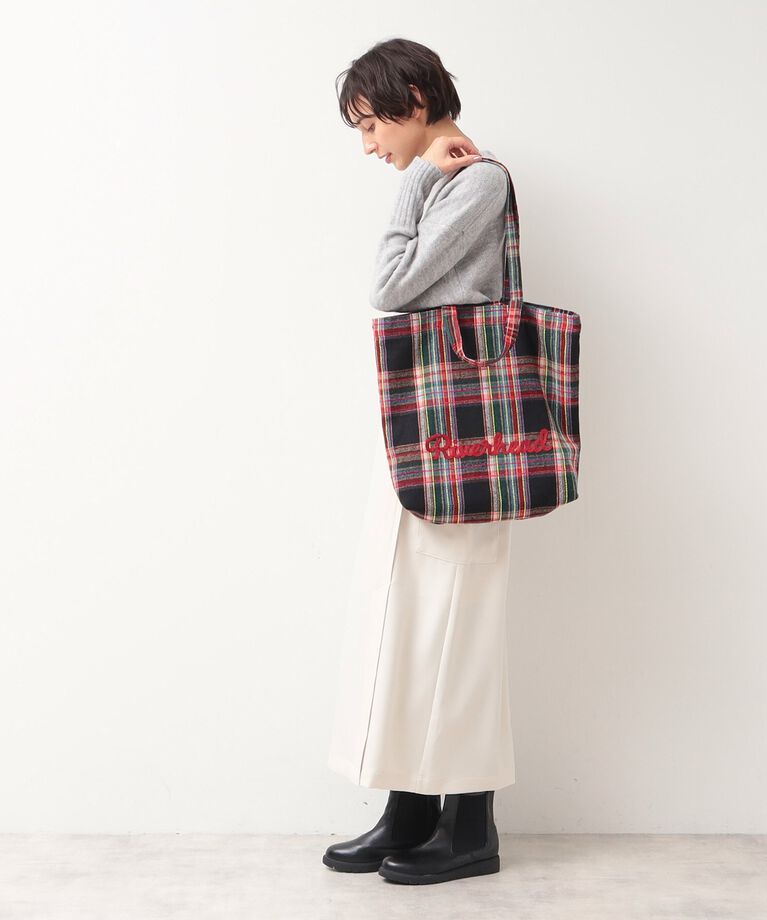 Dessin「【軽量・2WAY・A4サイズ可】刺繍チェックトート」|トートバッグ|