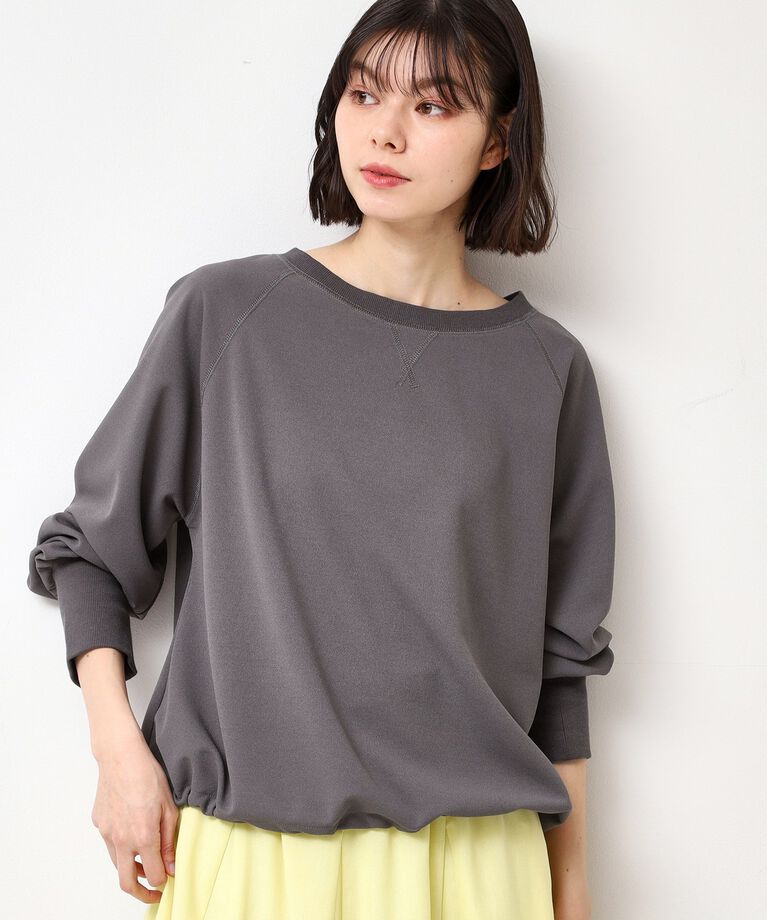 Dessin「【セットアップ可能・洗える】ジョーゼットドロスト付きブラウス」|Tシャツ・カットソー|チャコールグレー(0