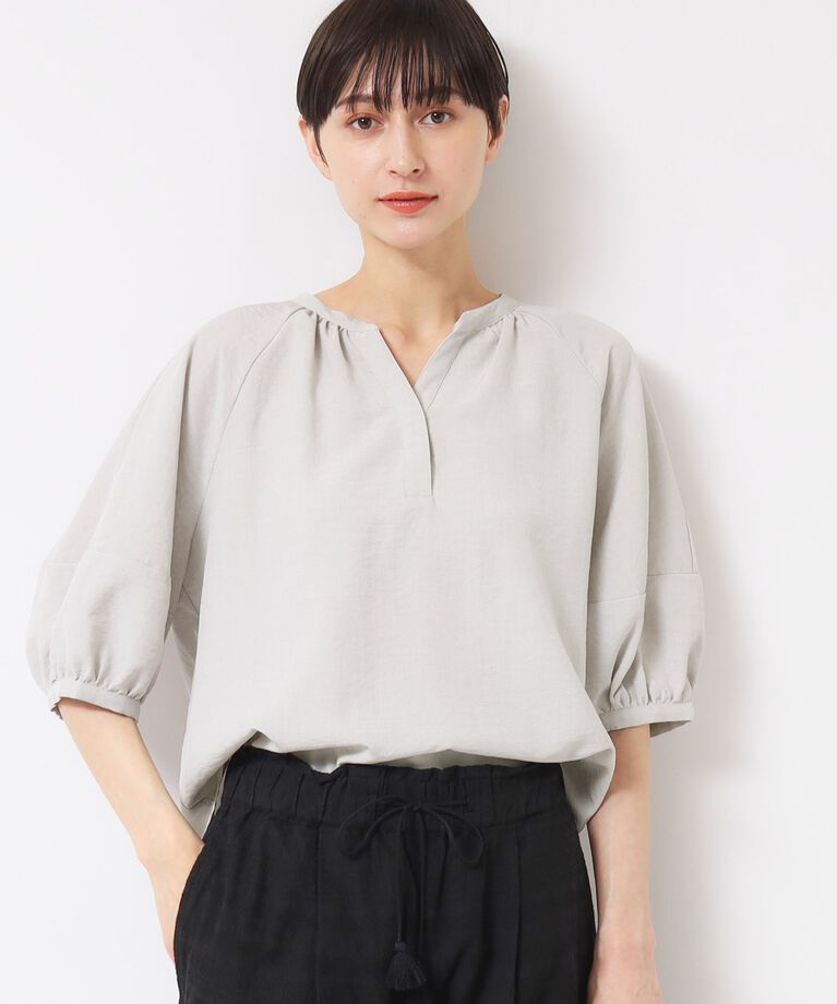 Dessin「【洗える】スキッパ―五分袖ブラウス（XS～L）」|シャツ・ブラウス|