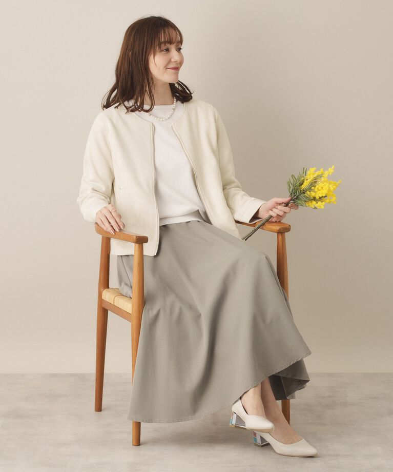 ITS’DEMO「【通勤／M・Lサイズ展開】カットフェイクスエードジャケット」|ノーカラージャケット|