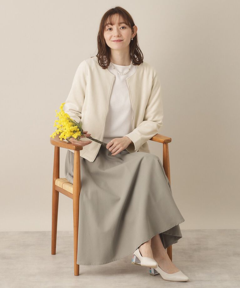 ITS’DEMO「【通勤／M・Lサイズ展開】カットフェイクスエードジャケット」|ノーカラージャケット|