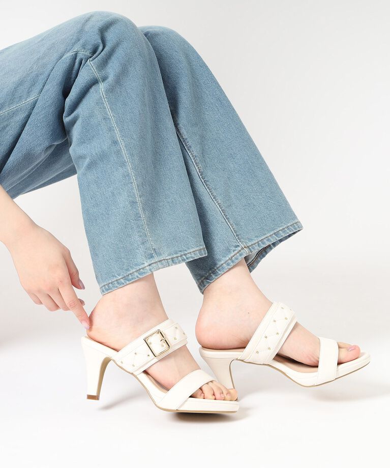 ESPERANZA「ビジューバックルダブルベルトサンダル 24SS」|サンダル|