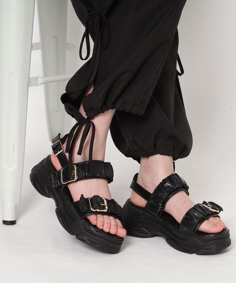 csT&P「厚底クシュクシュベルトスポサン」|サンダル|