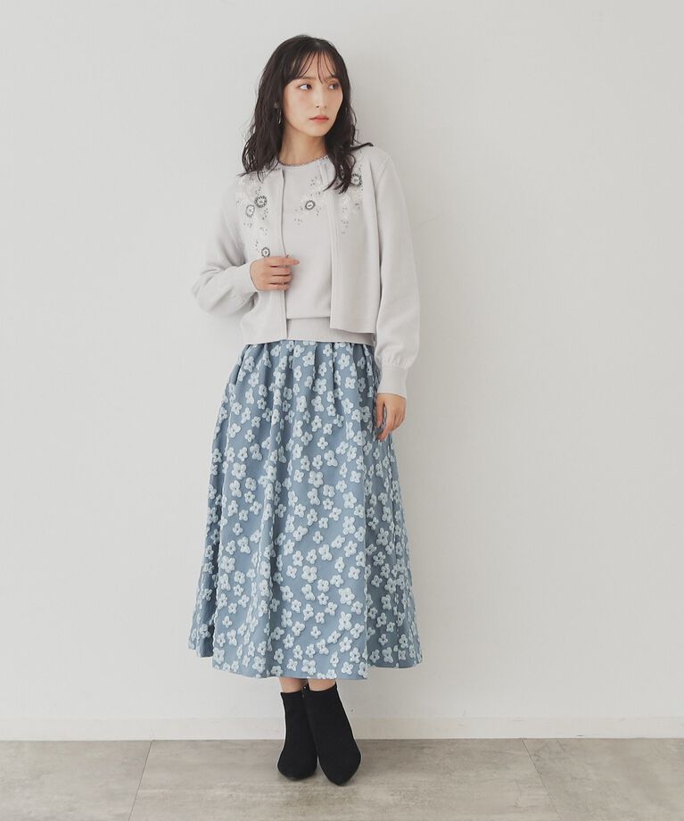 SunaUna「【SS～Lサイズ展開／ビーズ手刺繍】クラフトニットカーディガン」|カーディガン|