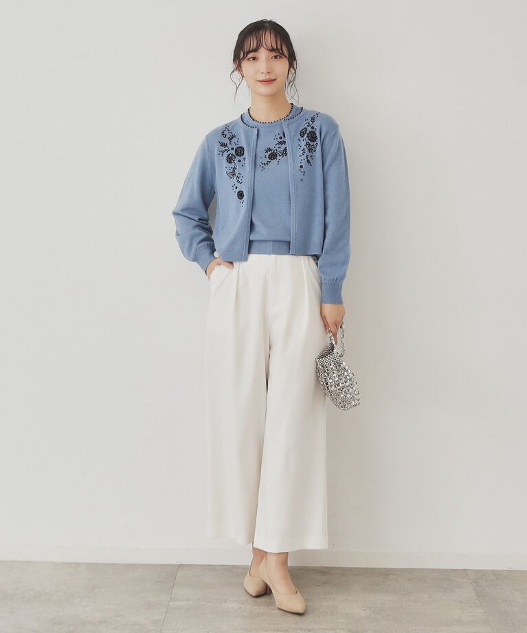 SunaUna「【SS～Lサイズ展開／ビーズ手刺繍】クラフトニットカーディガン」|カーディガン|