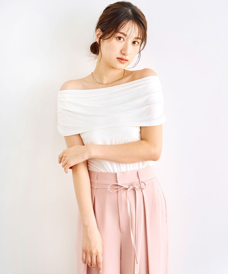 COCO DEAL「オフショルギャザートップス」|Tシャツ・カットソー|
