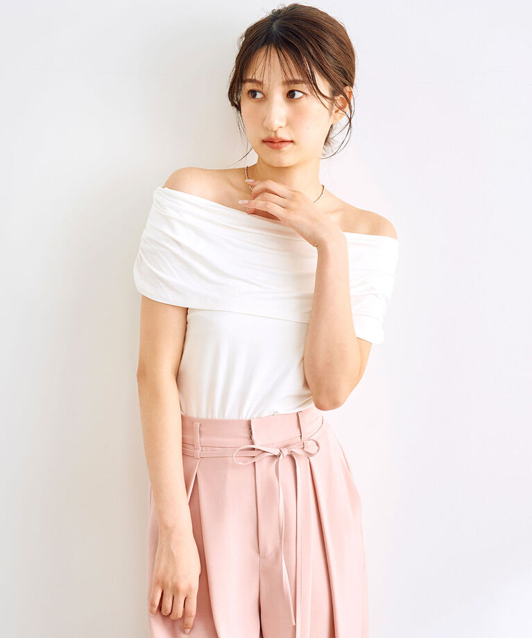 COCO DEAL「オフショルギャザートップス」|Tシャツ・カットソー|