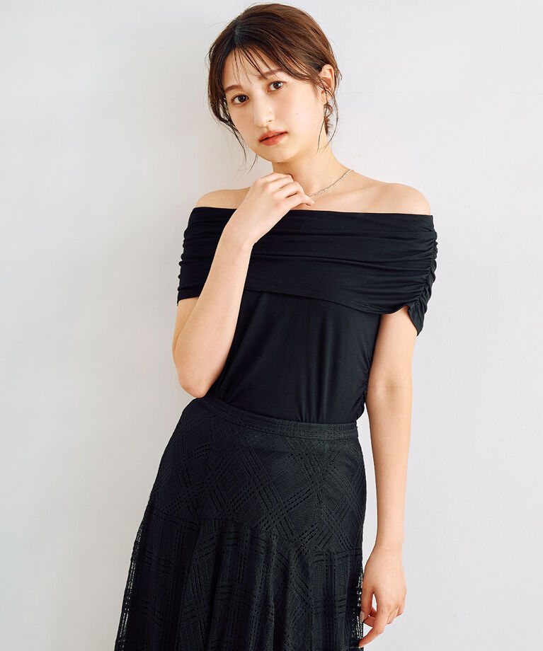 COCO DEAL「オフショルギャザートップス」|Tシャツ・カットソー|
