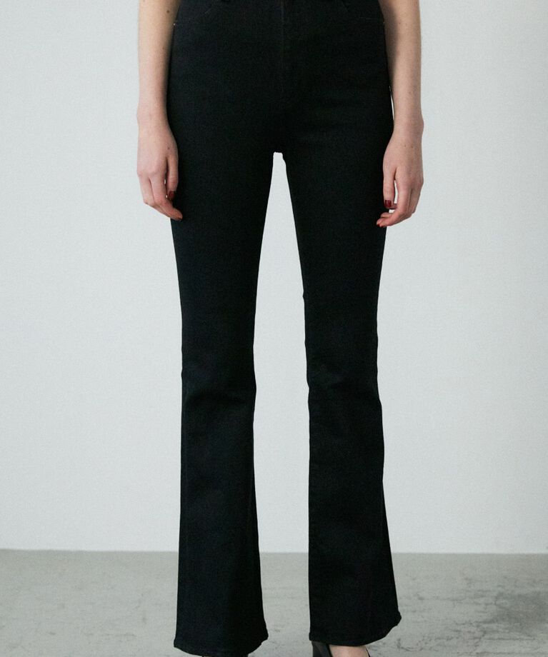 MOUSSY「HW Rebirth FLARE」|デニム|BLK