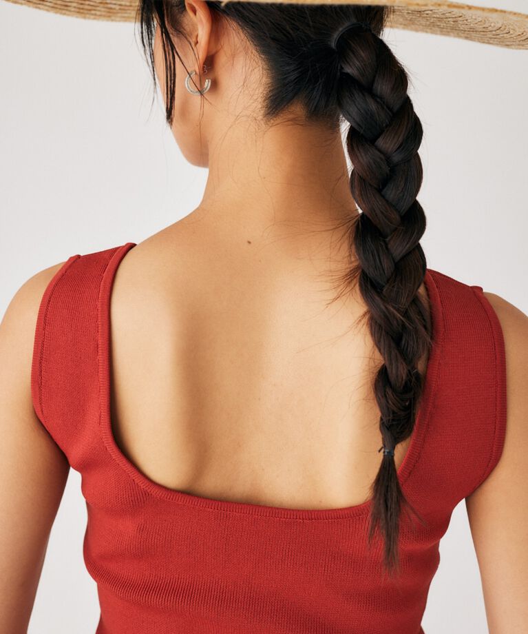 MOUSSY「KNIT タンクトップ」|タンクトップ|RED