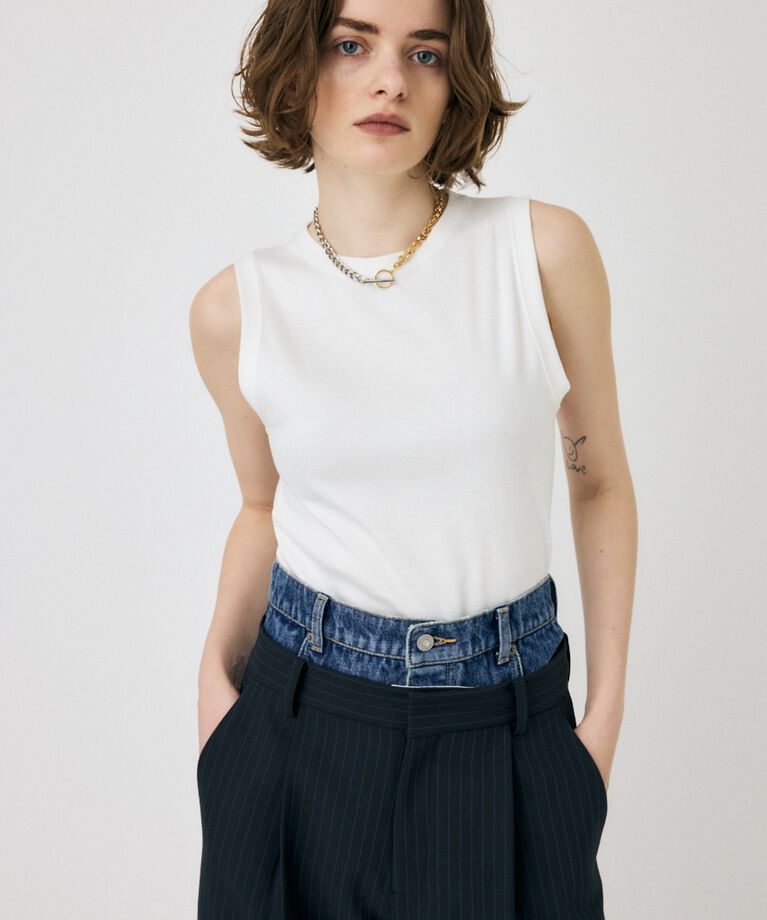 MOUSSY「SUVIN GIZA BASIC タンク」|Tシャツ・カットソー|WHT