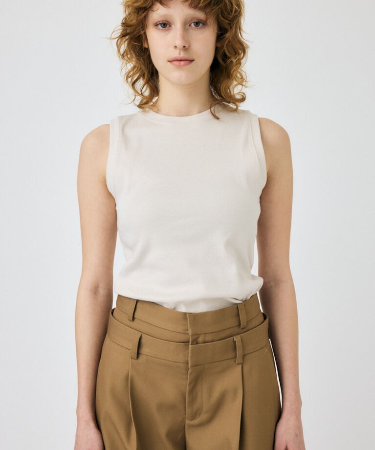 MOUSSY「SUVIN GIZA BASIC タンク」|Tシャツ・カットソー|L/BEG1