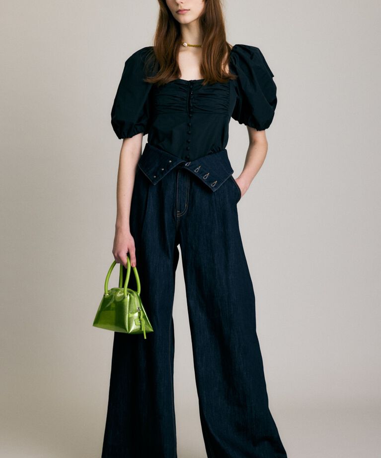 MOUSSY「CORSET DESIGN BAGGY」|デニム|
