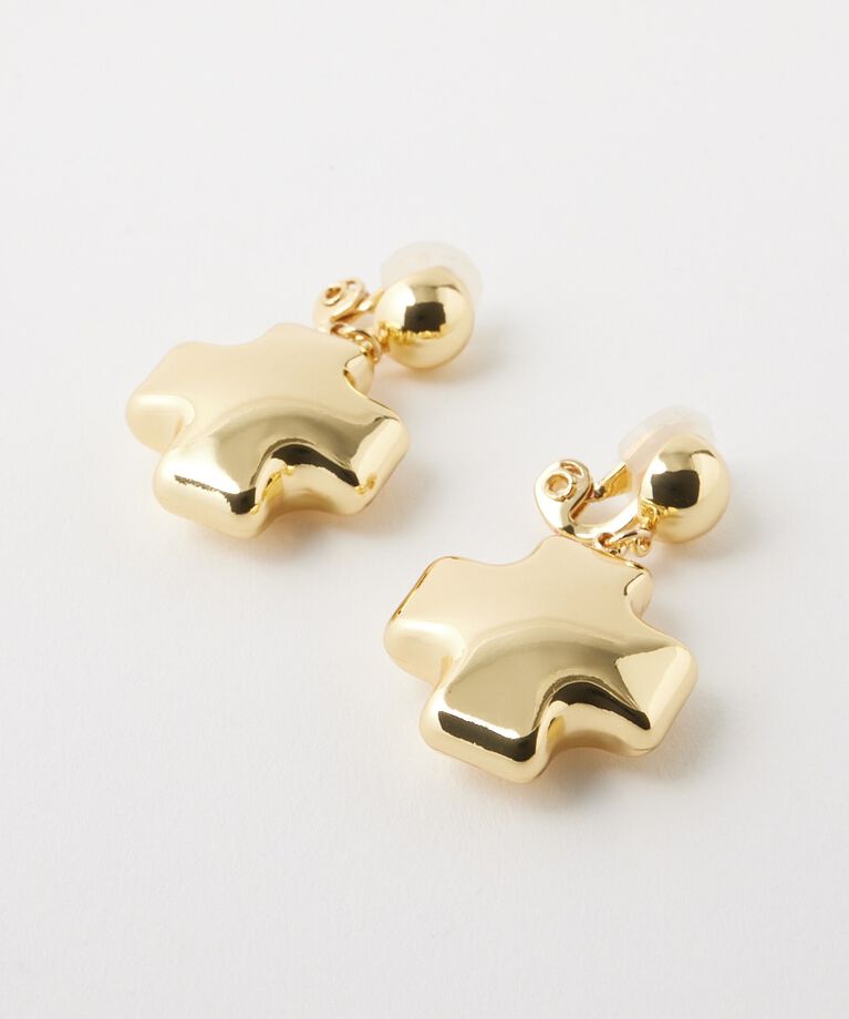 MOUSSY「PUFFED CROSS CLIP イヤリング」|ピアス|