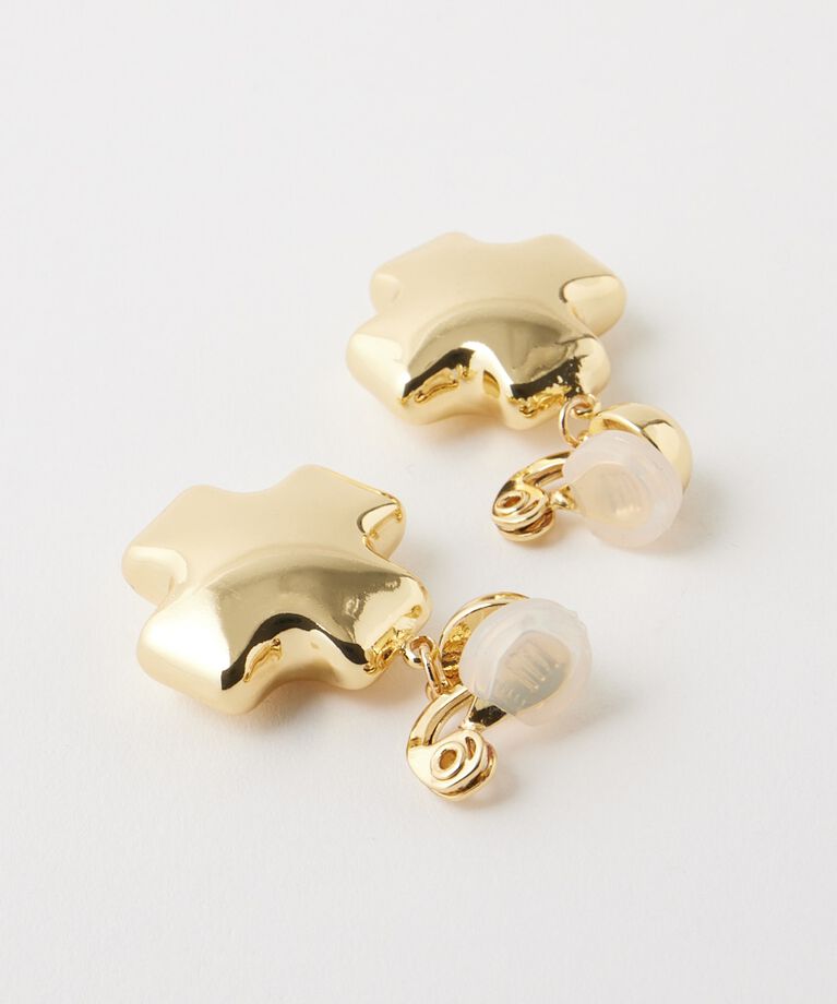 MOUSSY「PUFFED CROSS CLIP イヤリング」|ピアス|