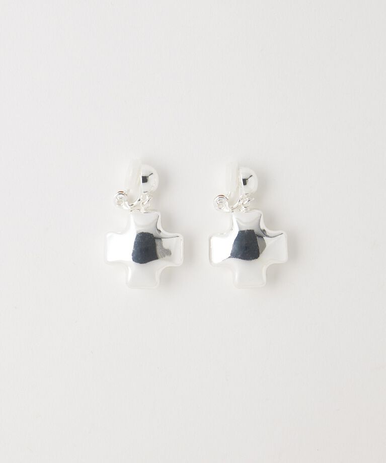 MOUSSY「PUFFED CROSS CLIP イヤリング」|ピアス|SLV