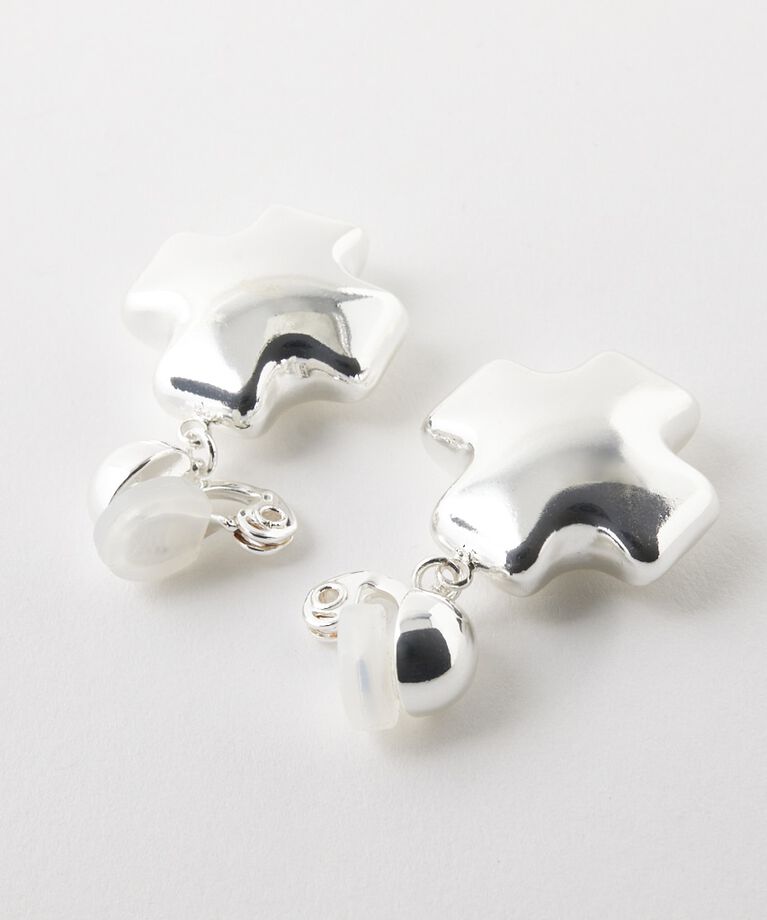 MOUSSY「PUFFED CROSS CLIP イヤリング」|ピアス|