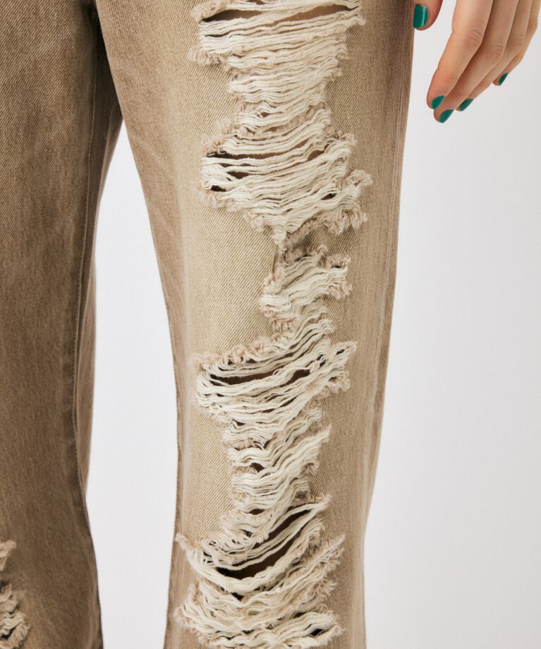 MOUSSY「HIGH DAMAGED STRAIGHT」|デニム|