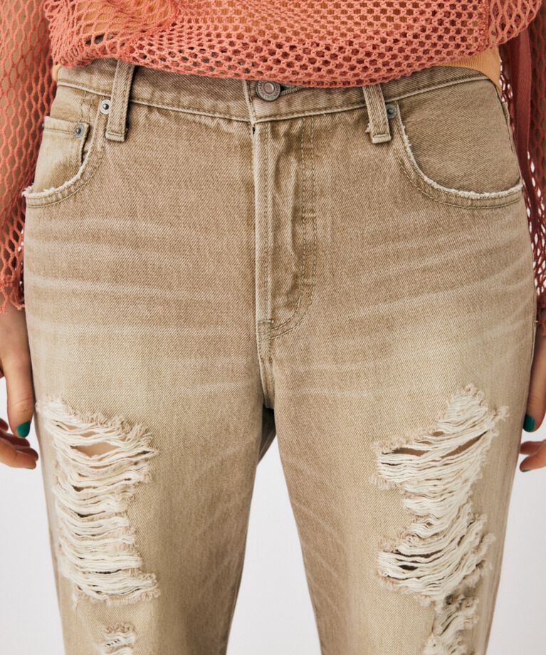 MOUSSY「HIGH DAMAGED STRAIGHT」|デニム|
