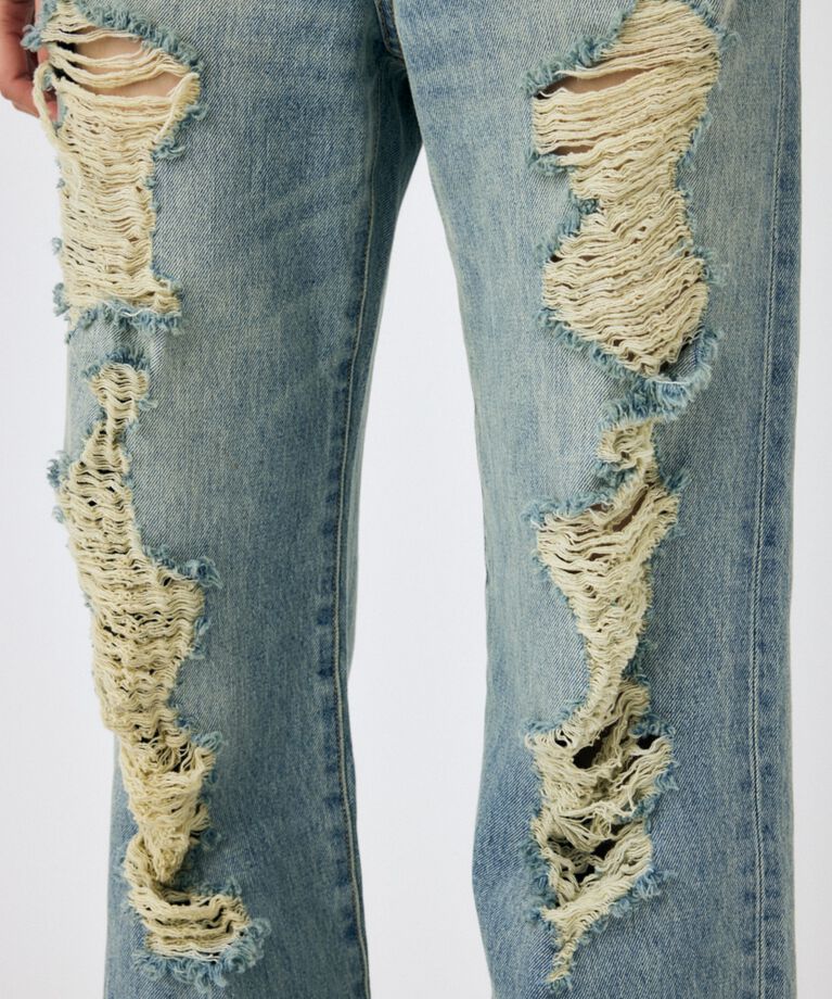 MOUSSY「HIGH DAMAGED STRAIGHT」|デニム|