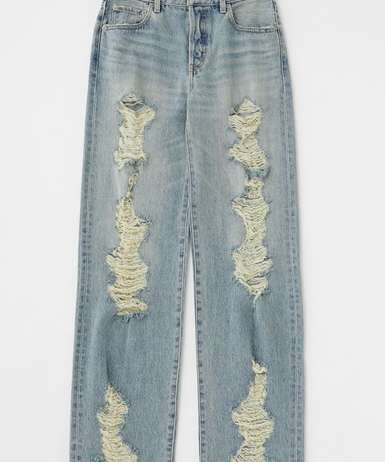 MOUSSY「HIGH DAMAGED STRAIGHT」|デニム|