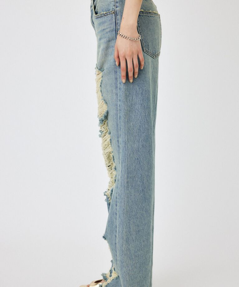 MOUSSY「HIGH DAMAGED STRAIGHT」|デニム|