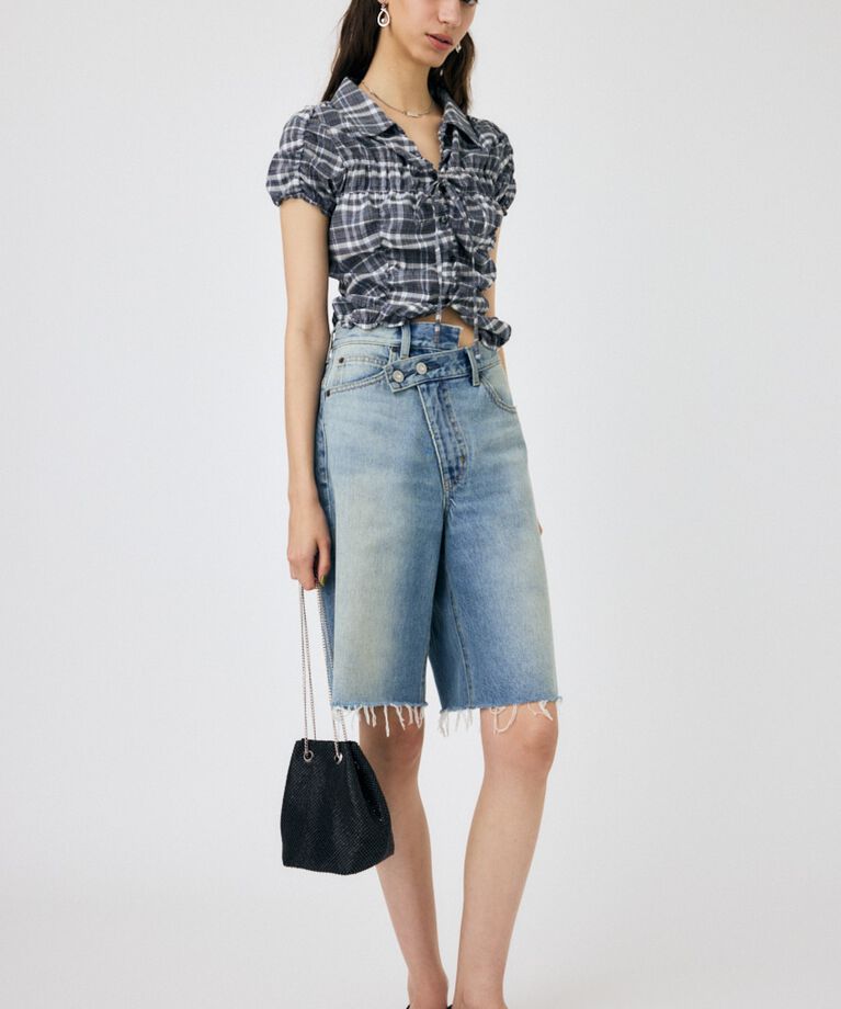 MOUSSY「SHIRRING RIBBON シャツ」|シャツ・ブラウス|