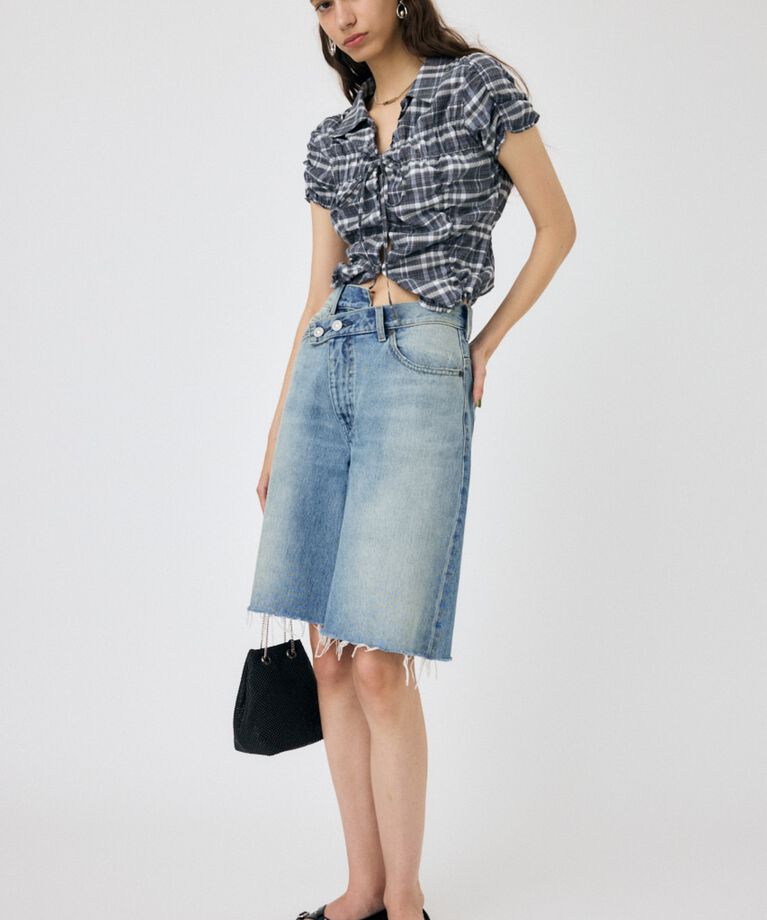 MOUSSY「SHIRRING RIBBON シャツ」|シャツ・ブラウス|