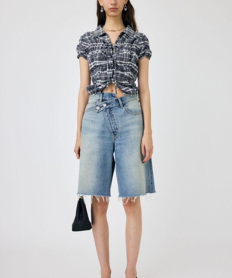 MOUSSY「SHIRRING RIBBON シャツ」|シャツ・ブラウス|