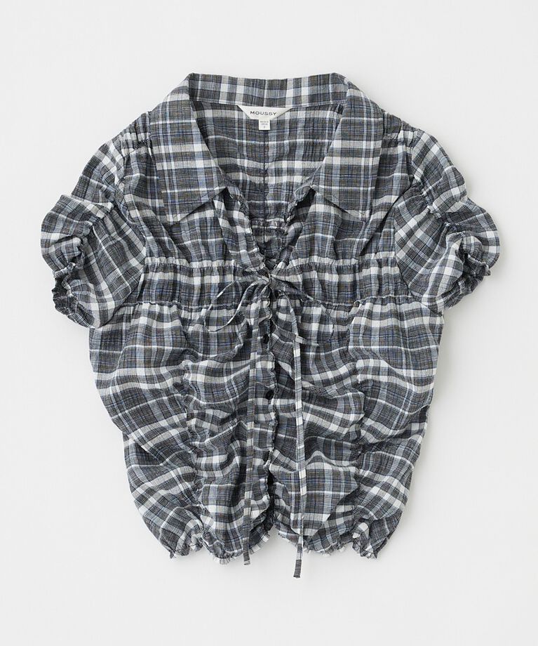 MOUSSY「SHIRRING RIBBON シャツ」|シャツ・ブラウス|